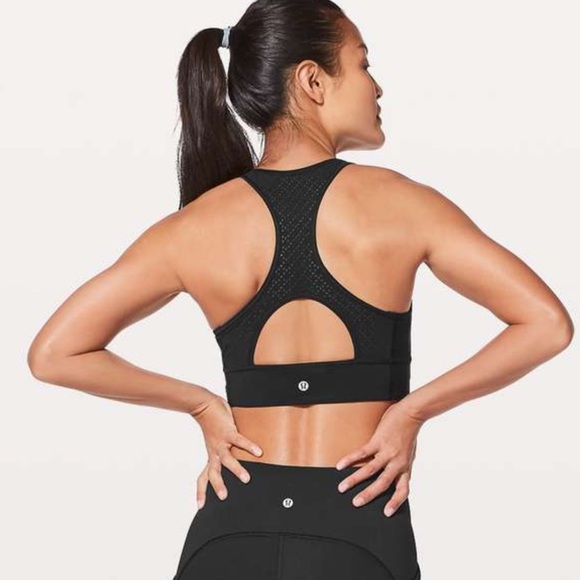 Lululemon high neck Get Your Peek On laser cut sports bra black size 8‎ - Picture 4 of 10